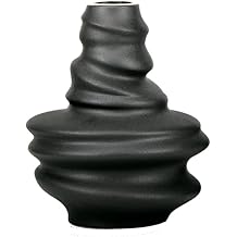 Dry flower arrangement Ceramic Vase Modern Art Spiral Geometric Porcelain Flower Vase 11.8 Inch Large Stoneware Decoration Vases Living Room Table Decor Ornament Flower Vase Size Grey