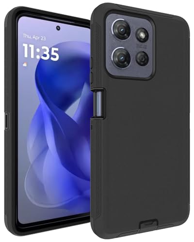 Aliruke for Moto G Power 5G 2025 Case, 16ft Drop Protection, with Dustproof Port Cover, 3-Layer Heavy Duty Shockproof Phone Case for Motorola Moto G Power 5G(2025), Black