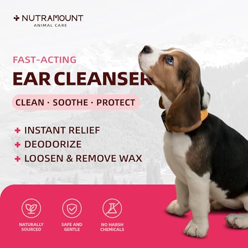Image of Ear Cleanser 150ml /5 fl.oz for Dogs, Cats and Livestock Cleanses Ear Canal Reduces Ear Odor Twin Pack