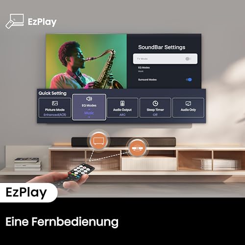 Hisense HS1000, 2.0 Kanal Soundbar, 120W max Audio Power, Dolby Audio, DTS Virtual:X, Voice Enhanced, TV Mode, EzPlay
