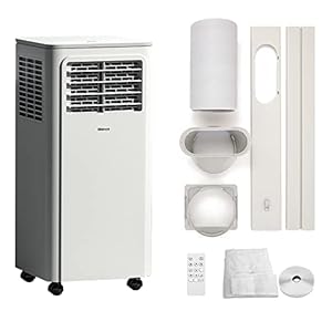 shinco 7000btu climatiseur mobile avec fonction 3 en 1, climatisation, déshumidificateur, ventilateur, mode veille, 2,1kw, télécommande, minuteur 24h, 2 kits fenêtre