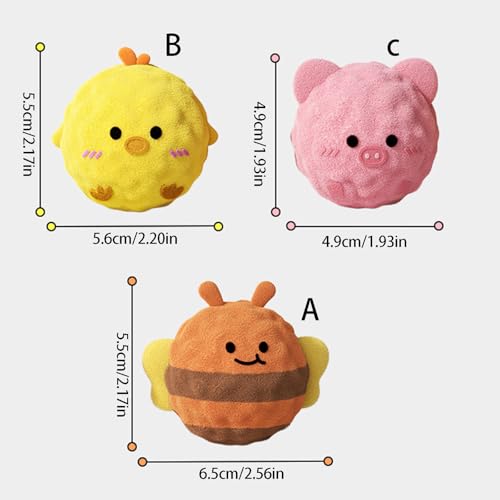 Tsophreniq 3er Pack weiches Kauspielzeug für Hunde, Cartoon Stachelball mit Sound, interaktiv quietschendes Hundespielzeug für Oralsex und Spielen-4