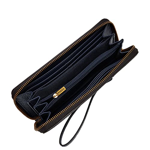 Fossil Women's Logan Leather Rfid-Blocking Zip Around Clutch Wallet With Wristlet Strap #TOP2
