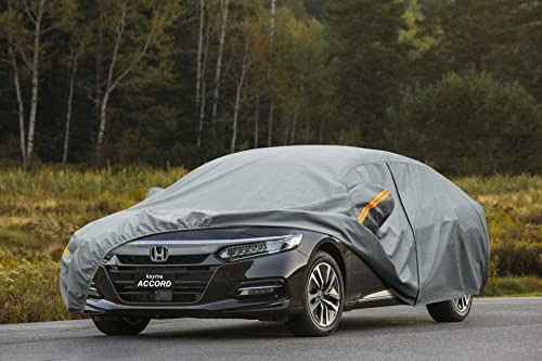 Image of Kayme Heavy Duty Car Cover Custom Fit Honda Accord Sedan /Coupe (2001-2025), Waterproof All Weather for Automobiles, Full Exterior Covers Sun Rain UV Protection with Zipper Door.