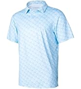 Ephemoca Golf Shirts for Men Dry Fit Performance Short Sleeve Print Moisture Wicking Polo Shirt