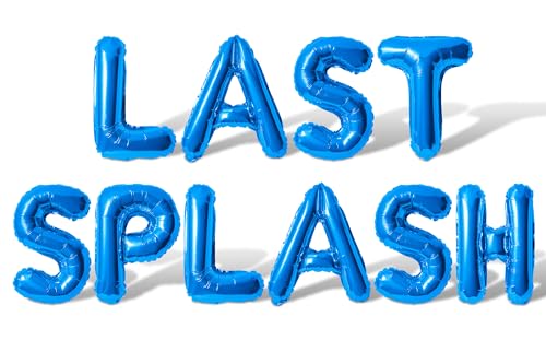 Image of Letter Balloons - LAST SPLASH 16 inch Inch Alphabet Letters Foil Mylar Balloon Bachelorette or Bachelor Party Banner (Blue)