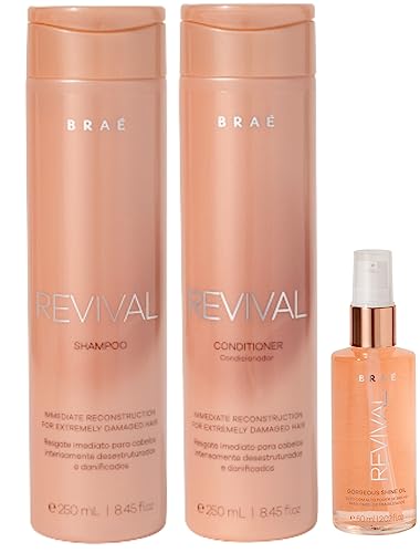 Kit Shampoo Condicionador e Óleo de Brilho Braé Revival