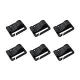 JianLing 6PCS Black Water Bladder Tube Clips Outdoor Flexible Hose Backpack Clips POM Material Canopy Hooks 31.8x25.9mm Camping Hiking Trekking Gear Accessories