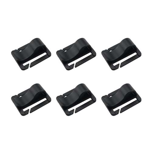JianLing 6PCS Black Water Bladder Tube Clips Outdoor Flexible Hose Backpack Clips POM Material Canopy Hooks 31.8x25.9mm Camping Hiking Trekking Gear Accessories
