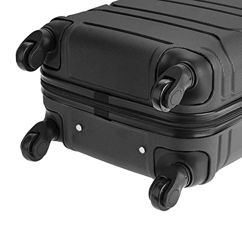 Mala de Bordo P Bagagem de Avião Viagem ABS Rígida c/ 4 Rodinhas 360 preto Polo London Club