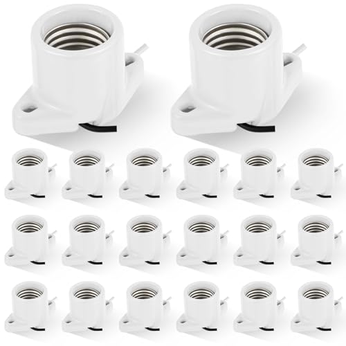 E26 porcelain lamp socket with 6" wire, 20-pack