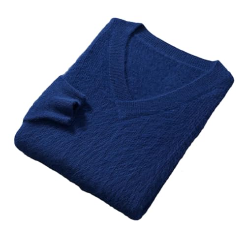 Men's and Winter Cross V-Neck Top Solid Cashmere Sweater Youth Casual Long-Sleeved Thick Plus Size Pullover