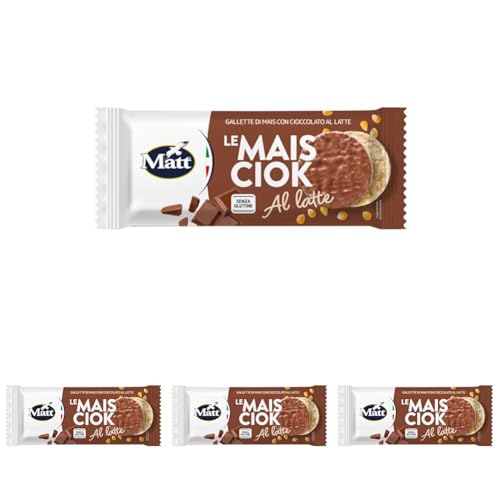 Matt, Le Mais Ciok al Latte, Gallette Mais con Cioccolato al Latte, Senza Lievito, Senza Glutine, Snack Stuzzicante e Alternativo, Confezione da 400 g