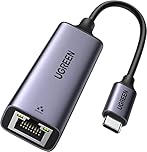 UGREEN USB C to Ethernet Adapter, Gigabit Wired Network Adapter, Aluminum RJ45 1000Mbps Thunderbolt LAN Adaptor Compatible with MacBook Pro/Air, iPhone 17 Pro Max, Steam Deck(Grey Type C)