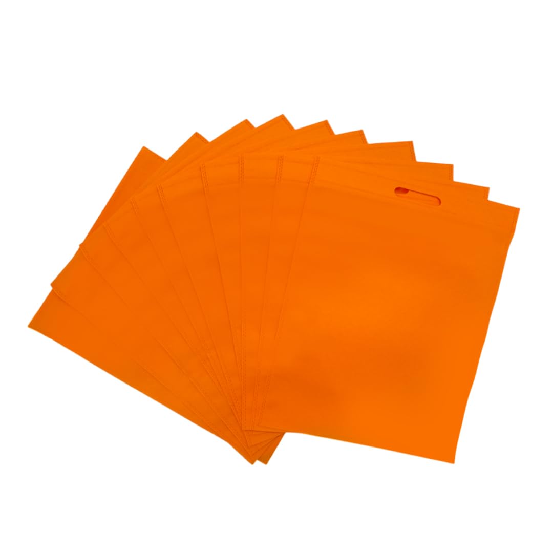 Janrax Pack of 50 Orange Coloured 40x30cm Non Woven Bags with Carry Handles