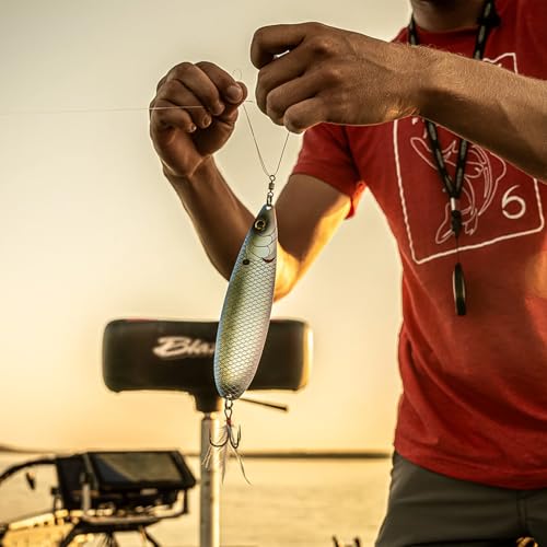 6th Sense Magnum Spoon 170 – Bass Fishing Lure | 7" Oversized Flutter Spoon with Flat-Fall Action, Feathered Treble Hook, and Premium Rust-Resistant Components (Chrome Shad)