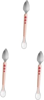 WATIIFUFU 3 piezas Cucharón de Silicona Bebés con Doble Infantiles Purés Entrenamiento Alimentación Práctico
