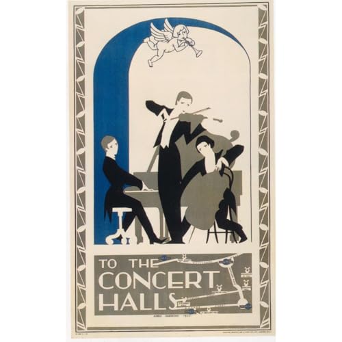 Impression sur toile Salles de concert 1923 format 76x101 cm toile coton tendue deco