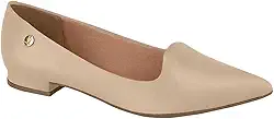Sapatilha Vizzano Feminina Salto Baixo Bico Fino Pelica Off 526-1206.261.7286.35312