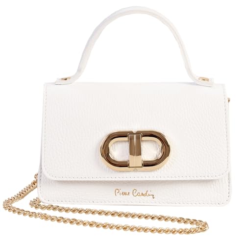 Pierre Cardin Sac à Bandoulière en Cuir Véritable pour Femme - Petit Format Multifonction...