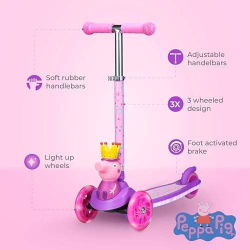 Image of Kick Scooter for Kids, 3 Wheel Self Balancing, Light Up LED Wheels