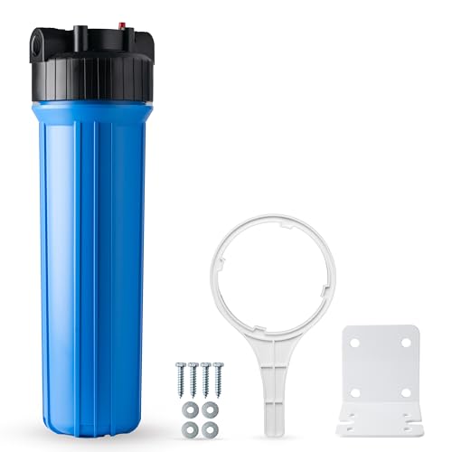 iSpring HB28B Carcasa de Filtro de Agua para Toda la Casa de 20 Pulgadas, Se Adapta a Cartuchos de 4,5 x 20 Pulgadas, Salida/Entrada de 1 Pulgada