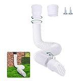 【FLEXIBLE】La rallonge de gouttière flexible peut être facilement étendue de 47 cm à 150 cm et installée à l'extrémité du tuyau de descente. Elle peut être ajustée à toutes les formes souhaitées et se rétablit facilement. Elle offre une grande flexibilité sans se déformer ni se fissurer