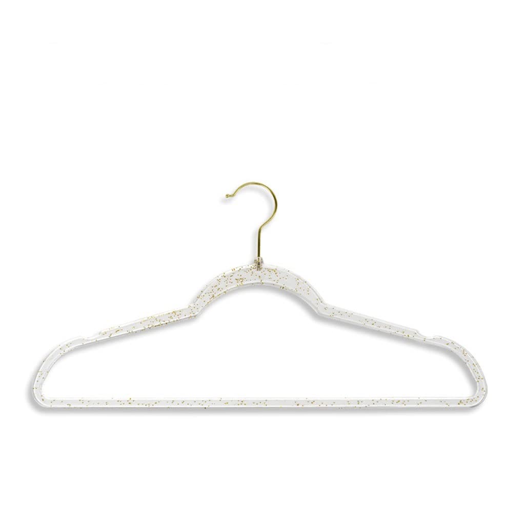 Cintre incurvé transparent et or de 41 cm pour organiser la buanderie familiale