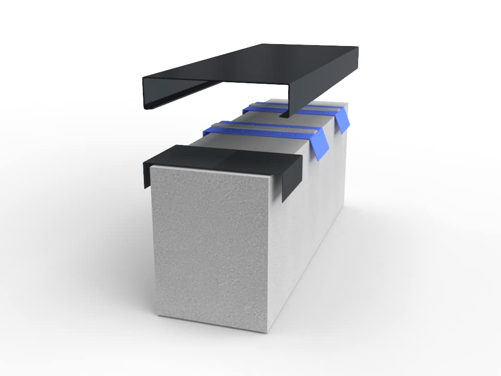 Alu-Mauerabdeckung Komplettsystem 1,0 m XL Anthrazit RAL 7016