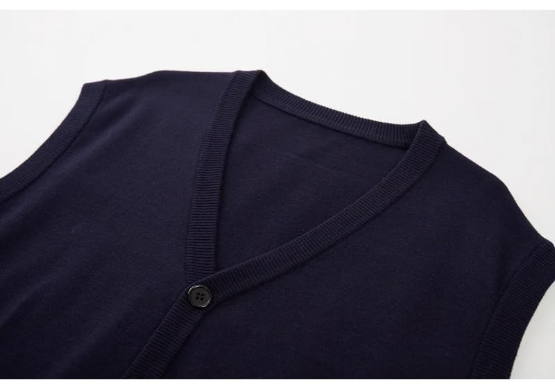 Men's Knitted Vest V-Neck Sleeveless Cardigan Sweater Business Casual Loose Waistcoat Tops3