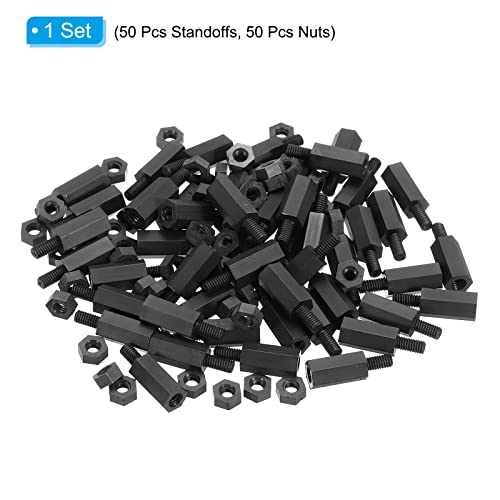 PATIKIL M2.5 Nylon Hex Standoff Screws Nuts, 1Set/100Pack PCB Male Female Threaded Kit for Motherboards Computer Cases - Image 3