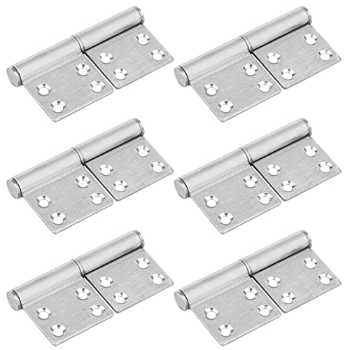 6 Pack 4-1/4" Lift Off Hinge Flag Hinges, Stainless Steel 201 Heavy Duty Detachable Door Hinge With Stainless Screw (Leaf Thickness: 2.5 Mm) #TOP4