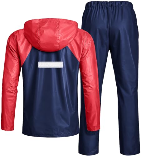 Image of Mens Raincoat Suit with Pant set Classivo Series | Waterproof Lightweight Breathable Rain Wear | Elastic Cuff & Waterproof Zipper Raincoat for men waterproof