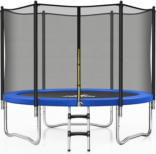 JELENS Trampoline 8FT 10FT 12FT 14FT 15FT, Outdoor Trampolines with Enclosure Net, Recreational Anti-Rust Trampolines for Kids and Adults, ASTM Approved