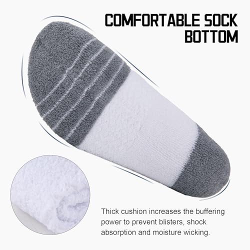 Heatuff 12 Pairs Mens Ankle Socks Athletic Cushioned Running Low Cut Sports Socks for Men4