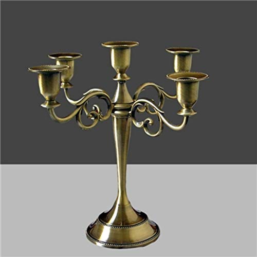 SHEEP Porta Vela Retro de la palmatoria la decoración del hogar Living Room Cafe Restaurante Temático Joyas Regalos Candlelight Dinner Accesorios, Estilo: Bronce-5 Armas Hermoso y práctico