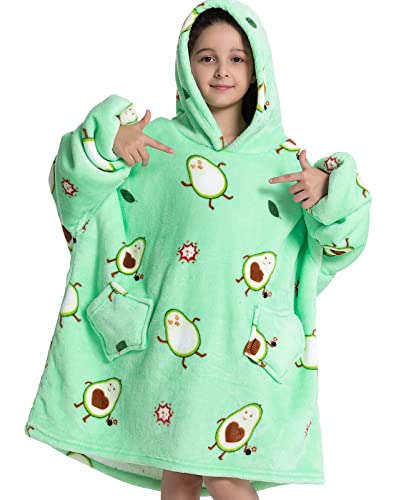 JOJJJOJ Oversized Blanket Hoodie for Kids Sweatshirt With Pockets Wearable Blanket for Boys Girls Teens Children