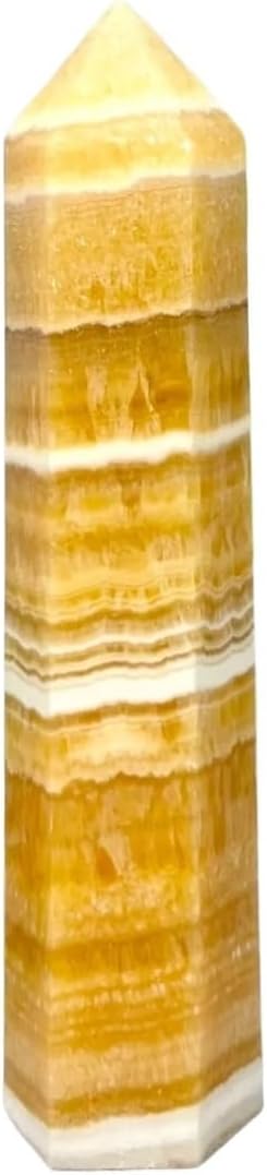 1pc 400-450g Orange Calcite Crystal Point Quartz Tower Obelisk