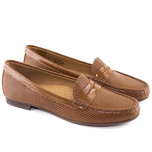 Image of Womens Casual Genuine Leather Comfortable Lightweight Driving Moaccasins Classic Fashion Penny Slip On Ladies Driving Loafer Flat Shoes