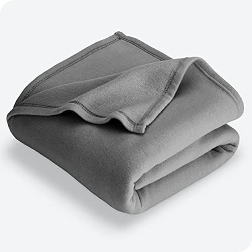 Bare Home Polar Fleece Blanket – Throw Blanket – Grey – Warm & Cozy – Premium Fleece Blanket – Blanket for Bed, Sofa, Camping, Travel and Cold Nights – Lightweight Blanket (Throw, Grey)