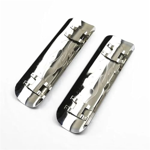 Protector térmico de escape chopper en kit de dos unidades de acero cromado 4