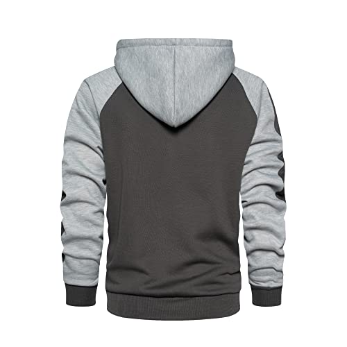 Image of MANTORS Mens Fleece Jackets Contrast Hoodies Lightweight Sweatshirt Color Block Jacket Coats