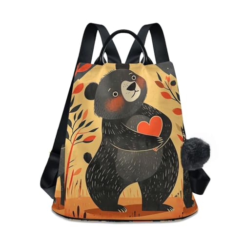 Sac à dos pour femme vintage avec pompons style couverture de livre