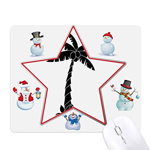 Tapis de souris noir motif arbre de noix de coco bonhomme