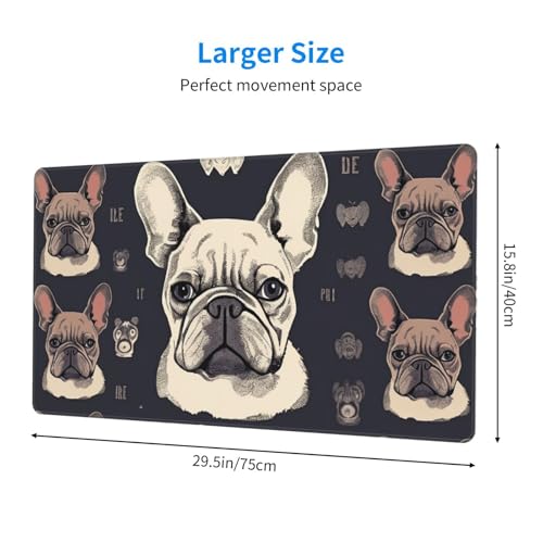 Tapis de souris I Love bouledogue français, l'accessoire mignon de votre bureau