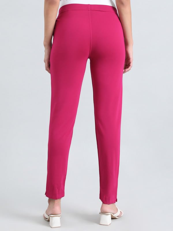 Image of GO COLORS Ponte Smart Kurti Pants Full Length for Women | Breathable, Mid Rise