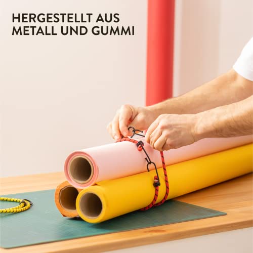 PRETEX Spanngurte mit Haken, 12-teiliges Set – mit Haken in 4 Längen – strapazierfähige, mehrfarbige Gepäckgurte