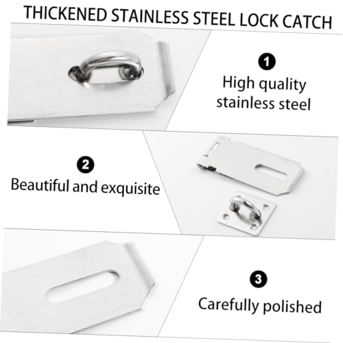 Image of DOITOOL 3pcs Stainless Steel Padlock Latch Door Clasp Hasps Safety Locks Easy Fixing