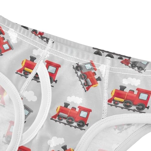 ODAWA Cute Red Grey Trains Cotton Underwear, Boys Underwear 2T4