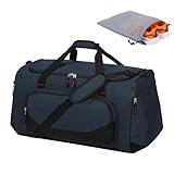LONALIA Sporttasche Reisetasche Herren Groß 55L - Weekender Gym Bag, Fitness Sport Tasche mit Schuhbeutel Reise (Marineblau)